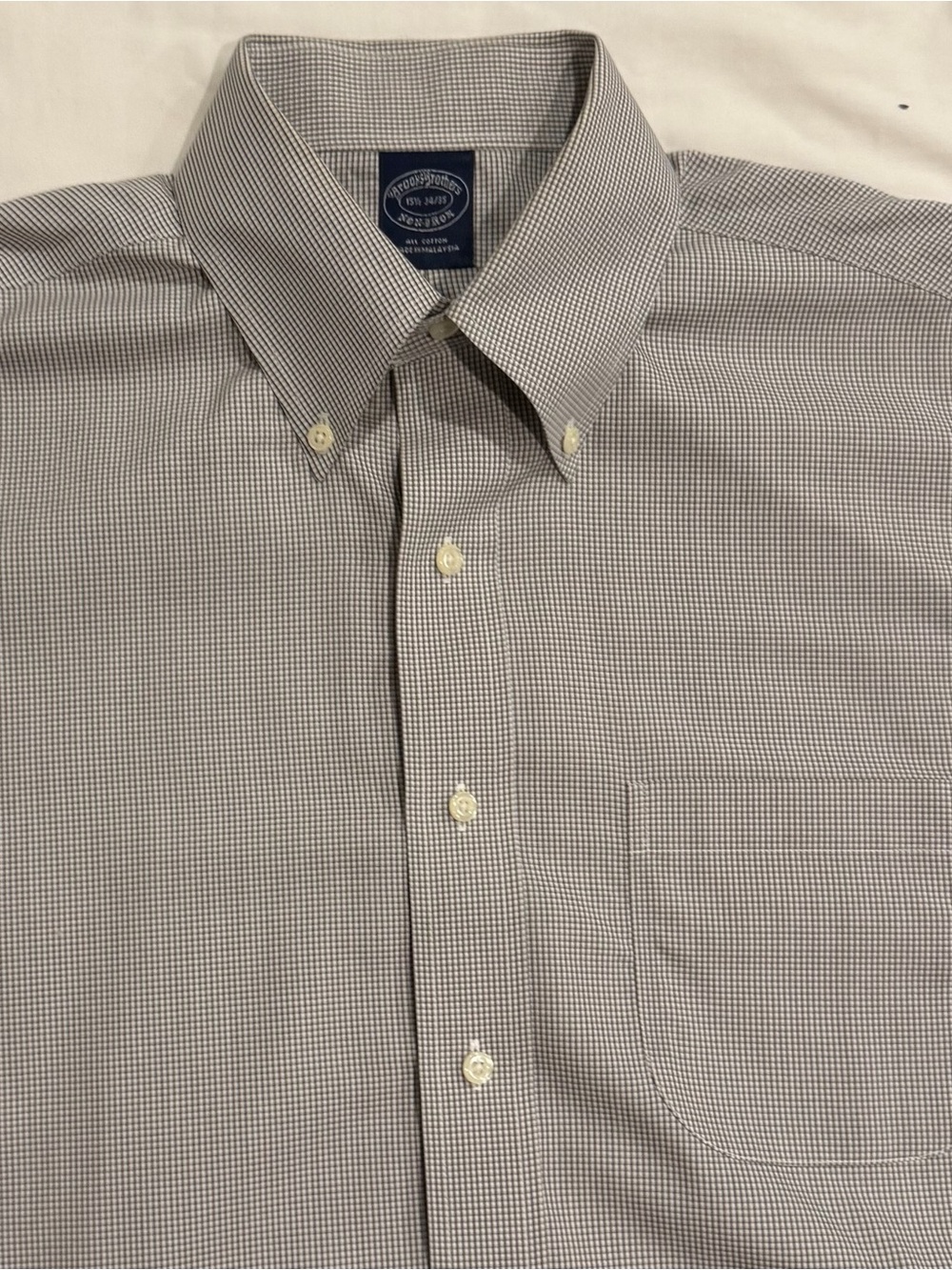 Brooks Brothers Men's Button-Down Shirt in Mini Check Gray
